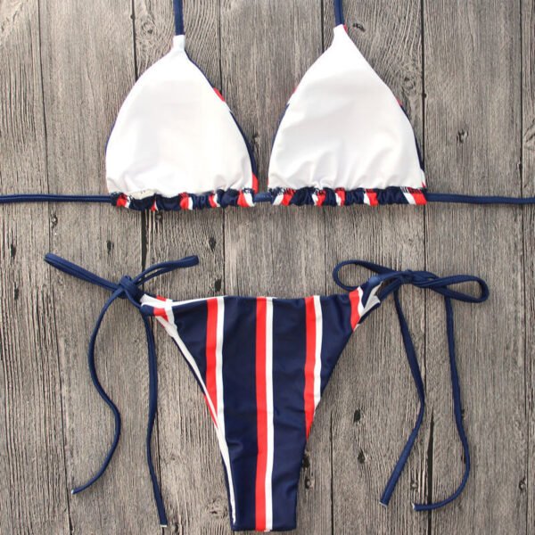 Sexy triangle striped bikini - Image 5