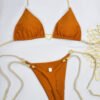 Lace Up Split Bikini Swimsuit