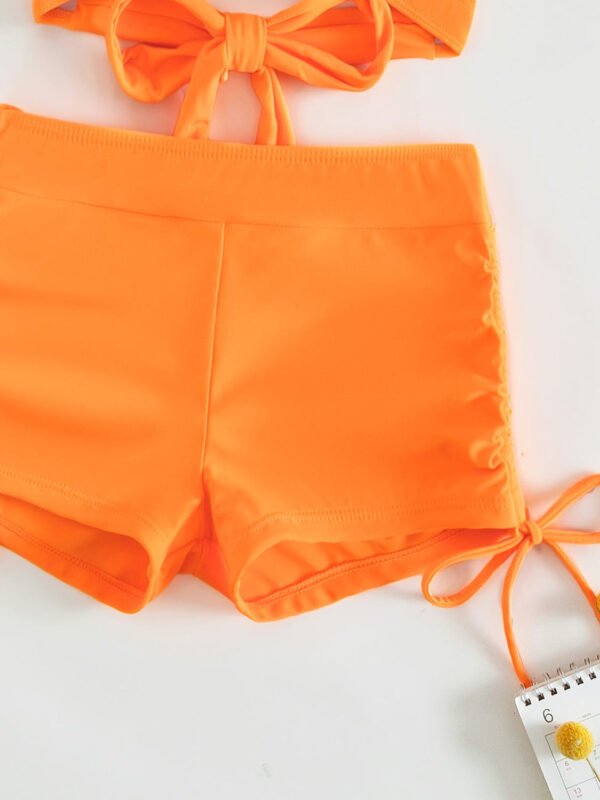 Swimsuit Two Piece Set Crisscross Tied Top and Drawstring Shorts Women's Swimwear Fashion - Image 11