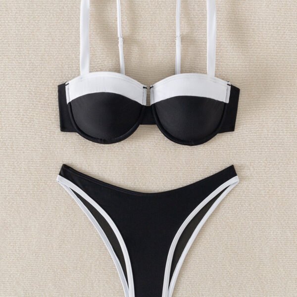 Off-shoulder Black and White Bikini - Image 6