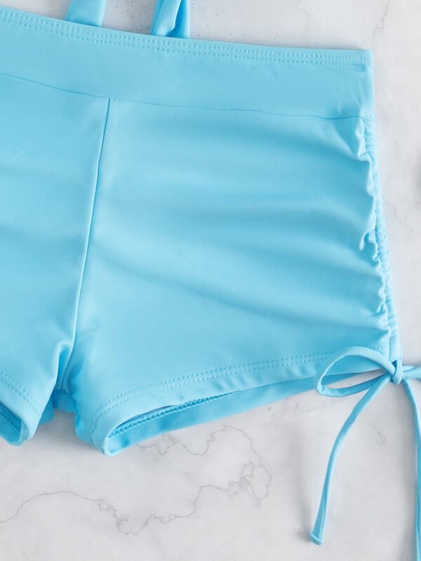 Swimsuit Two Piece Set Crisscross Tied Top and Drawstring Shorts Women's Swimwear Fashion - Image 6