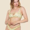 Women's new multi-color printed lace swimsuit bikini Tie Sexy Cute KESLEY Bathing Suits Floral Picnic